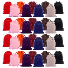 CATELL Pack of 36 Velvet Bags 7 x 9 cm Velvet Bags Colourful Mixed Soft Velvet Bag Jewellery Bag with Drawstring, Velvet Bag Small for Weddings Favour Parties Gift Bags Jewellery Christmas