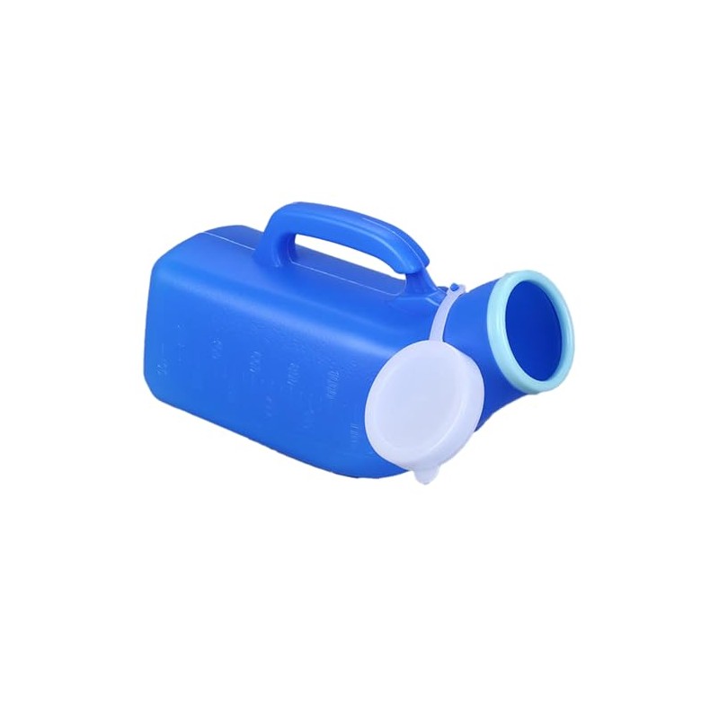 Men's Portable Urinal with Lid 1200ml Capacity Plastic Urine Bottle