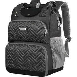 Lunch Backpack, Backpack Lunch Bag for Women, 15.6 Inch Lunchbox Backpack with USB and RFID Pockets, Water-resistant Backpack with Lunch Compartment,Laptop lunch Bag for Work