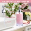 Pink Bathroom Accessories Set 6Pcs, Acrylic Soap Dispensers 2Pcs, Soap