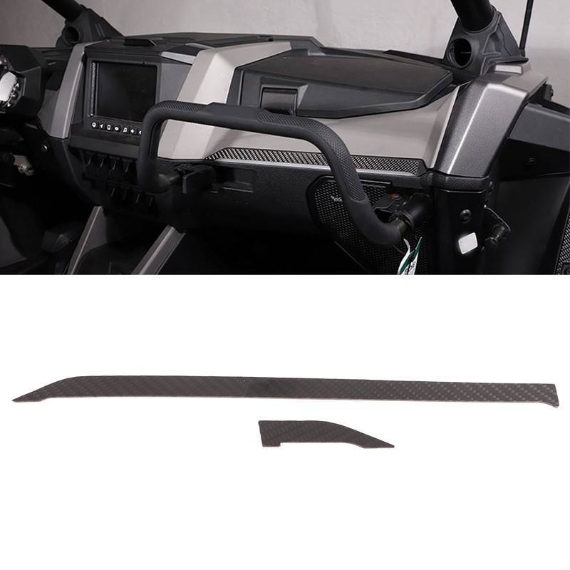 2PCS UTV Center Console Trim Carbon Fiber Smooth Surface Replacement