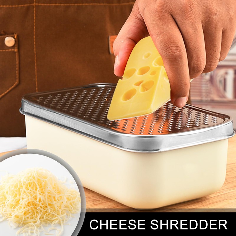 Cheese Grater With Container Box,Grater Cheese Shredder,2 In1 Fruit Vegetable