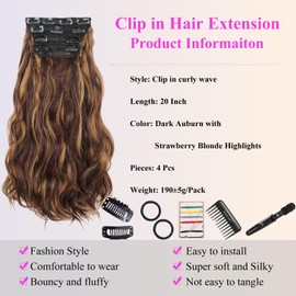 Clip in Hair Extensions 4 Pcs, 20 Inch, 33H27