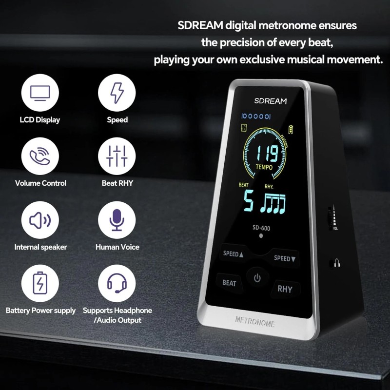 SDREAM Digital Metronome for Piano,Guitar,V