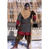 KUOIN Medieval Renaissance Ankle Banded Pants for Men Linen Pirate