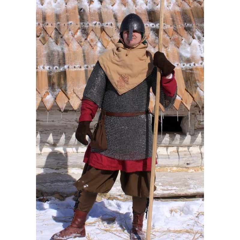KUOIN Medieval Renaissance Ankle Banded Pants for Men Linen Pirate