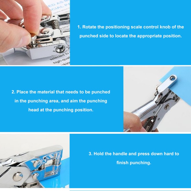 Handheld Hole Punch 1‑ Hole Punch 30 Sheet Capacity Single