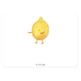 Mr. & Mrs. Panda DIN A3 Blechschild Beste Freunde Zitrone - Geschenk, lustige Sprüche, Wandschild, Geschenk Schild, fehlende Keywords, Gute Laune,