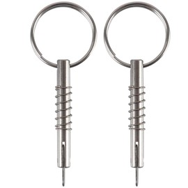 2 Pcs Quick Release Pin w/Drop Cam & Spring, Diameter 1/4"(6.3mm), Usable Length 1.3"(33mm), Overall Length 2"(51mm), Full 316 Stainless Steel, Bimini Top Pin, Marine Hardware