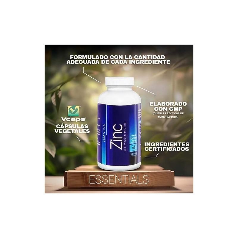NLS Essentials® | ZINC | 90 Cápsulas Vegetales | Gluconato