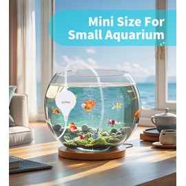 CUYPAS Mini Aquarium Air Pump Mini Fish air Pump Super Quiet Fish Bowlair Pump for 1-10 Gallon Fish Tank 1.5 Watts 310ml/min