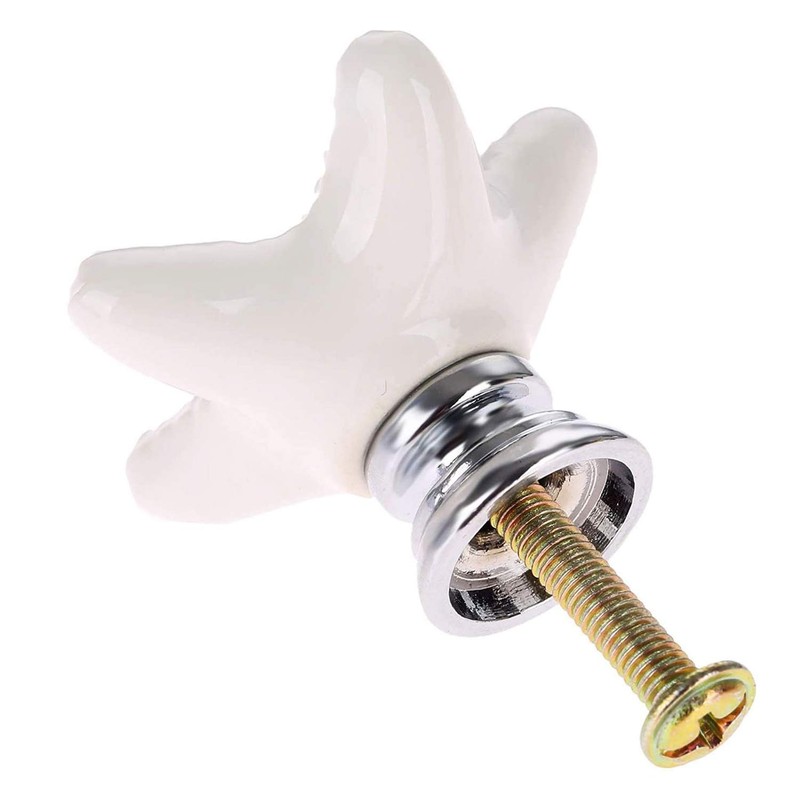 ZILucky Starfish Ceramic Drawer Pulls Handles for Nursery Dresser Cupboard