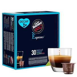 Caffe' Vergnano 1882 Decaf Medium Roast Espresso Original Line Machine Compatible Capsules, Arabica Robusta Espresso Coffee, Italian Coffee for Nespresso Machines, Intensity 5/10, Decaffeinato, 30 Ct