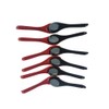 Plastic Large Soup Spoons with Long Handle, Red and Black