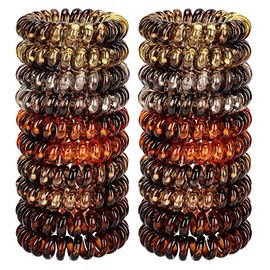 JessLab Lazos de Cabello en Espiral, 20 Pcs Traceless Cable Telefónico Sin arrugas Bobina de Plástico Titulares de Cola de Caballo sin Daños Accesorio para el Cabello para Niñas Mujeres Damas Regalo