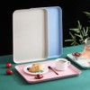 4PCS 4 Colors Large Wheat Straw Tray Set, Unbreakable Lightweight