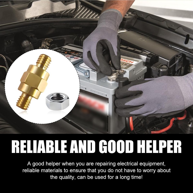 Ohleats 2 PCS Side Post Battery Terminal Bolt 3/8"-16, Brass
