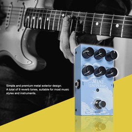 Guitar Effect Pedal, Digital 9 Reverb Guitar Effects Pedal, Room Hall Plate Spring Shimmer Cloud Bloom Swell Lofi, Multi Effects Guitar Pedal with True Bypass Mode