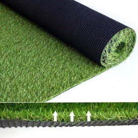 Fasward Artificial Grass Turf Rug Indoor Outdoor, 5x17 Feet 0.8" Fake Grass Carpet for Dogs Pets, Easy Install Synthetic Lawn for Yards, Balcony, Deck, Play Area etc.