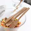 All Bamboo Forks, Knife, Spoons, 6 Pcs 7.87 Inch Thickened