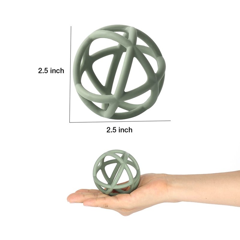 TOPGOMES Baby Teether Ball Toy, BPA Free Silicone Soft Ball