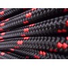 7/16 Inch Double Braid Polyester Rope, Black and red (100