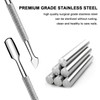 2 Pcs Cuticle Pusher Cutter and Remover, Professional Double Ended