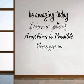 Gzcnsel Peel & Stick Inspirational Quotes Wall Decals - Motivational Wall Art Stickers for Classroom, Bedroom & Living Room Decor, Removable Positive Sayings