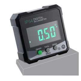 OBEST Digital Inclinometer LCD 4 x 90°, Digital Inclinometer 360°, Magnetic Protractor IP54 Waterproof, High Precision Measuring Tool for Carpentry Construction Decorator