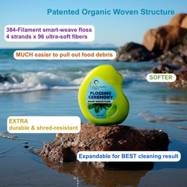 FlossingCeremony | Expanding Woven Dental Floss | Smart-Weave Floss | Vegan | Natural | Non-Toxic & PFAS Free | Eucalyptus & Manuka | Hilo Dental para Dientes | 55 Yards x 2 Units