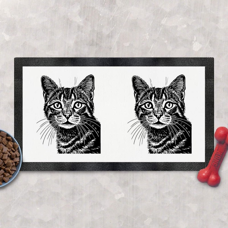 'Cat Portrait' Pet Feeding Mat (PM00020156)