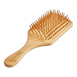 Cepillo de Madera Cuadrado con Dientes de Bambú | Cepillo Antiestático para Cabello Suave y Brillante | Mango Antideslizante Ecológico – Catalina MX