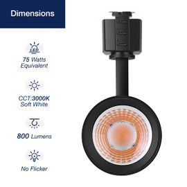 FLSNT 4-Pack LED Track Lighting Heads for Juno Track, Dimmable 24° LED Spotlight Light Heads, 12W (75W Equivalent), CRI90, 800LM, 3000K Soft White, Black