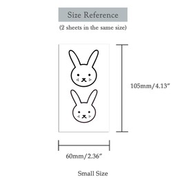 Oottati 2 Sheets Tiny Small Temporary Tattoos For Women Men Finger Hands Neck Wrist Face, Cute Long Lasting Cartoon Fake Tattoo Stickers For Kids Boys Girls Little Rabbit
