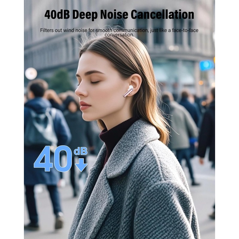 Wireless Earbuds, Bluetooth 5.4 Headphones Bass Stereo, Ear Buds with