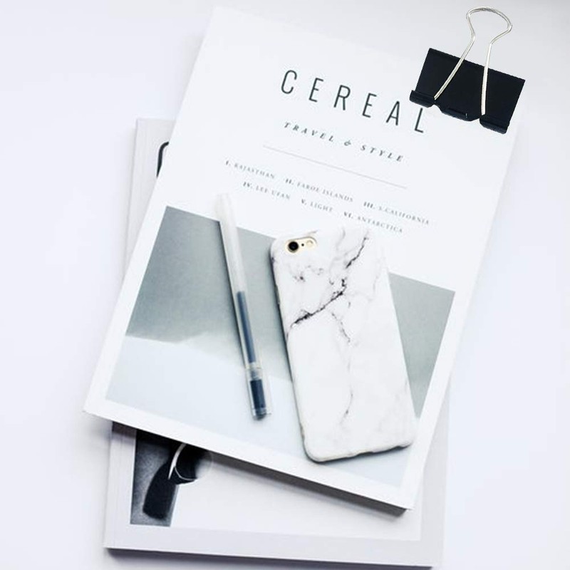 100pcs Foldback Clips Assorted Size Binder Paper Clamp Clips Black