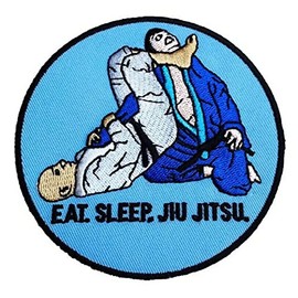 Grappling Patch (3.5") Eat Sleep Brazilian Jiu Jitsu Embroidered Patch Iron or Sew on