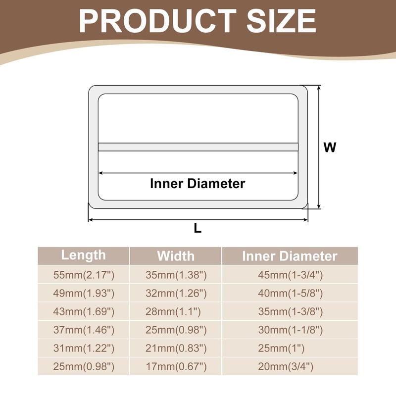 sourcing map 8Pcs 3/4" Metal Slider Buckles, Flat Tri-Glide Button