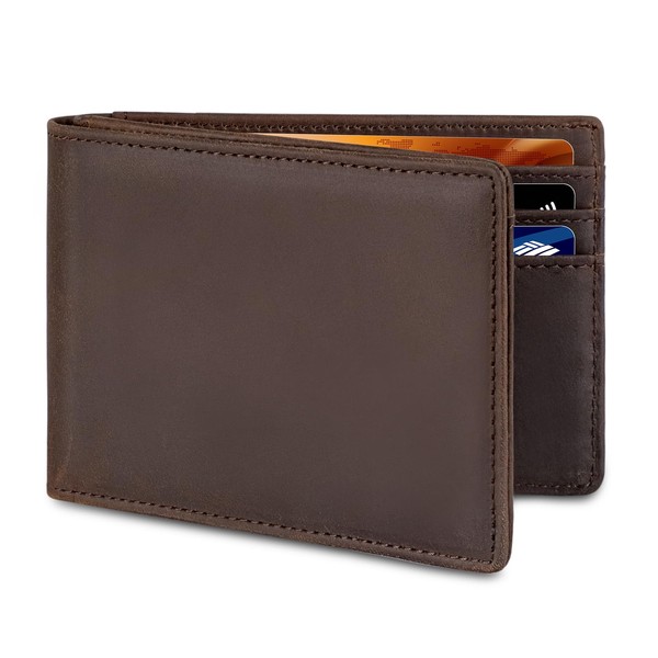 BROSHOPP Wallet for Men, Leather Bifold Men's Wallet with RFID