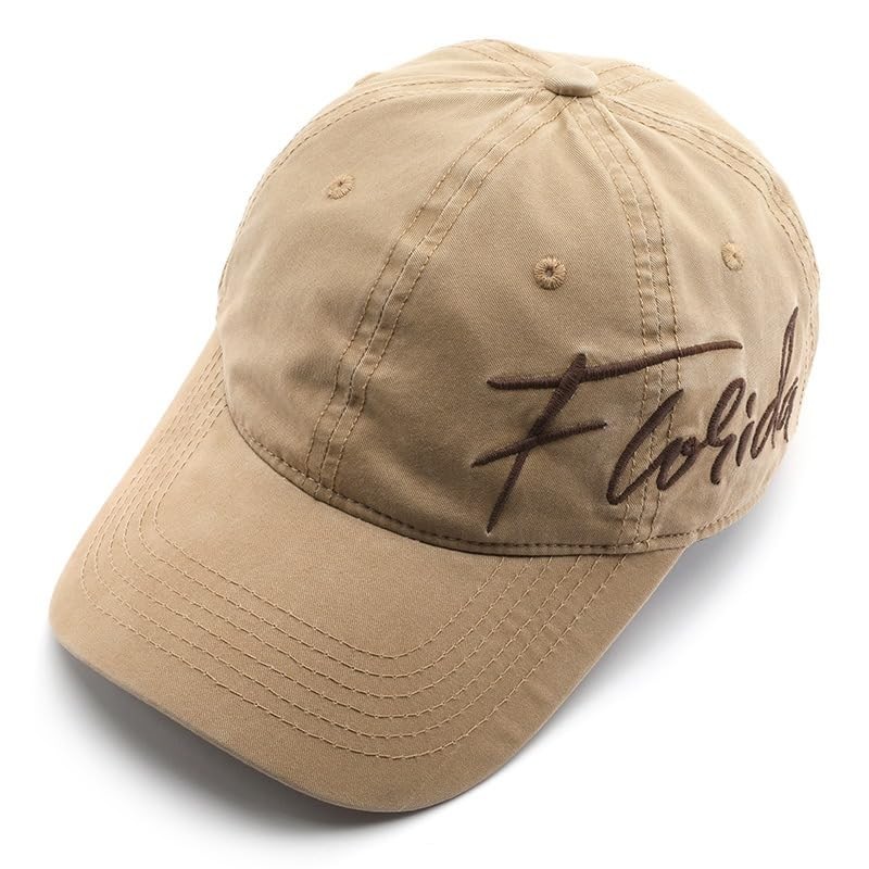 Florida Hat Side Embroidery Baseball Cap Adjustable Sun Hat (Red)