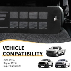 MAXDOM Under Seat Storage Fits for (2015-2024) F150 SuperCrew Cab and Crew Cab, (2017-2024) F250 F350 F450 F550 4-Door Full Size Pickup (Black, Steel Panel)