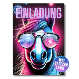 HIDEBLOOM I Horse Invitation Cards Children's Birthday I Pack of 12 I DIN A6 (10.5 cm x 14.8 cm) I Invitation Birthday I Children's Party I Invitation Cards Horse Teenager Girls I Postcards Children