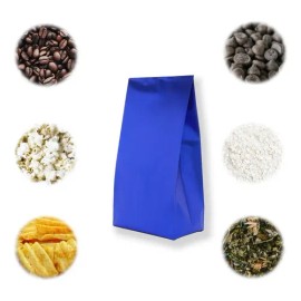 Bolsa Fuelles Lamitec Azul 39cm Café Alimentos Semillas Pack 100pz                                                                                    