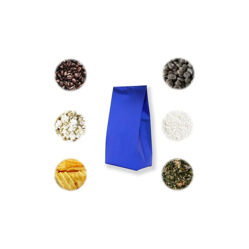 Bolsa Fuelles Lamitec Azul 39cm Café Alimentos Semillas Pack 100pz