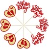 Gyufise 24Pcs Valentine's Day Oh Baby Cupcake Toppers Glitter Heart
