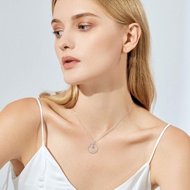 ECHOOY Butterfly Daisy Flower Necklace 925 Sterling Silver Women Girl Necklace Friendship Necklace Gift For Girlfriend Wife Mom