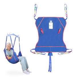 Ehucon Universal Full Body Patient Lift Sling,Thickened Medical Sling for Transfer,Bed Positioning and Lifting,Transfer Sling for Elderly,Disabled,Bedridden-500LBS (Blue, Small)