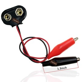 Ltvystore 9V Battery Snap with Alligator Clips, 20Pcs 9 Volts Battery Clip to Dual Alligator Clip Adapter Cable 7.17Inch