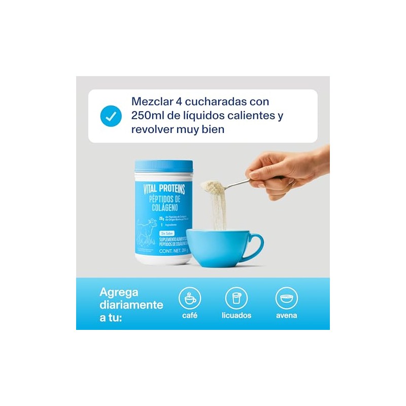 Vital Proteins Péptidos de Colágeno Bovino Sin Sabor 284g