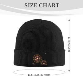 Starry Dandelion Winter Stretch Loose Knitted hat, Men's Velvet Patch Beanie hat, Unisex Outdoor Sports Travel Fashion Warm ski hat